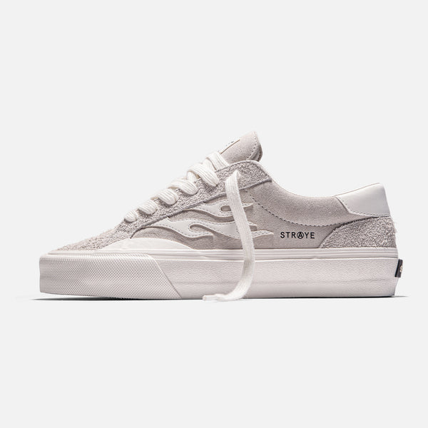 STRAYE Logan Cream Flame hairy suede suede low-top skate shoe
