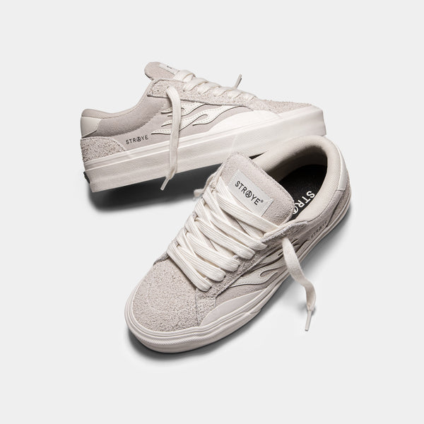 Logan Cream Flame Low-Top Skate Shoes | STRAYE