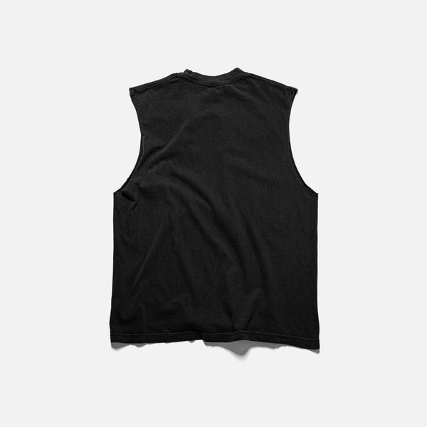 STRAYE Mini S/L Washed Black — heavyweight USA cotton tank top