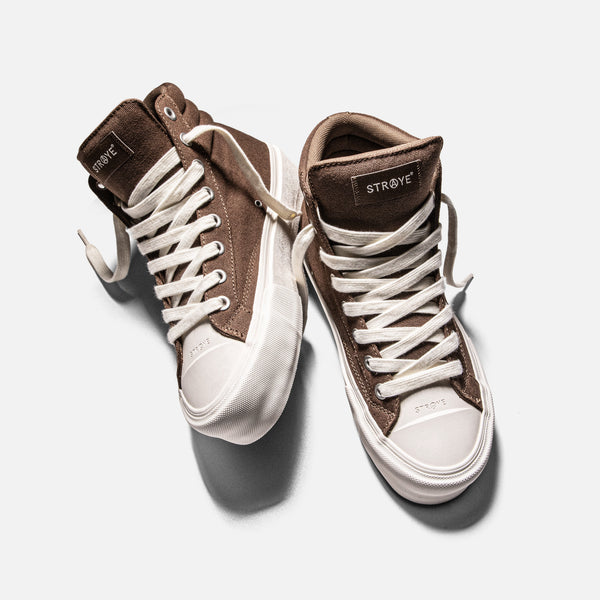 STRAYE Venice Stomper Brown — canvas high top skate shoe