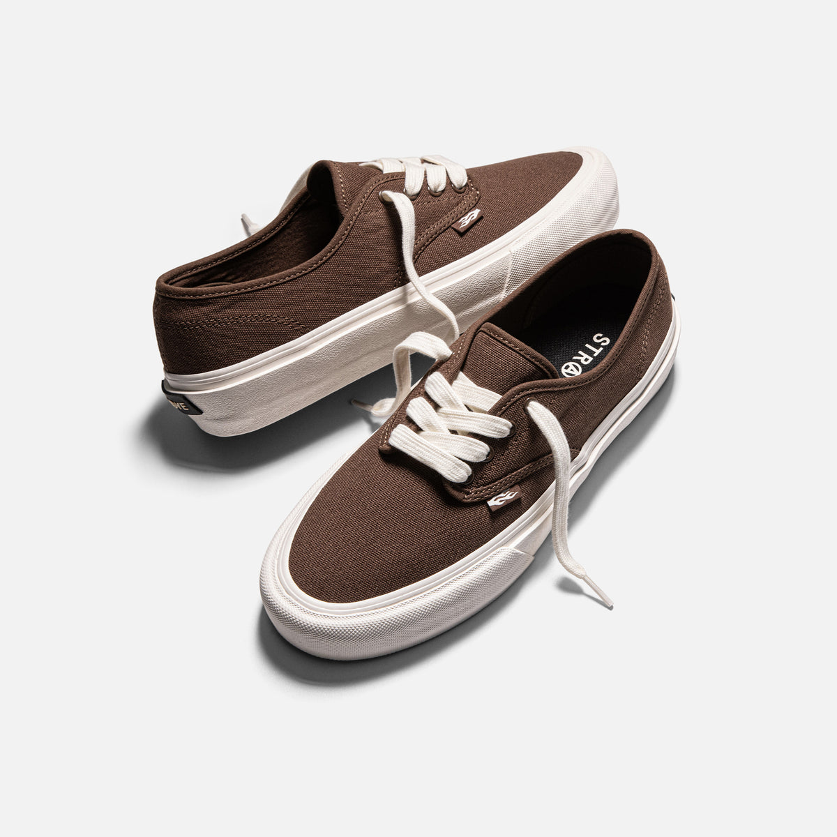 STRAYE Gower Brown – angled lifestyle photo skate shoe