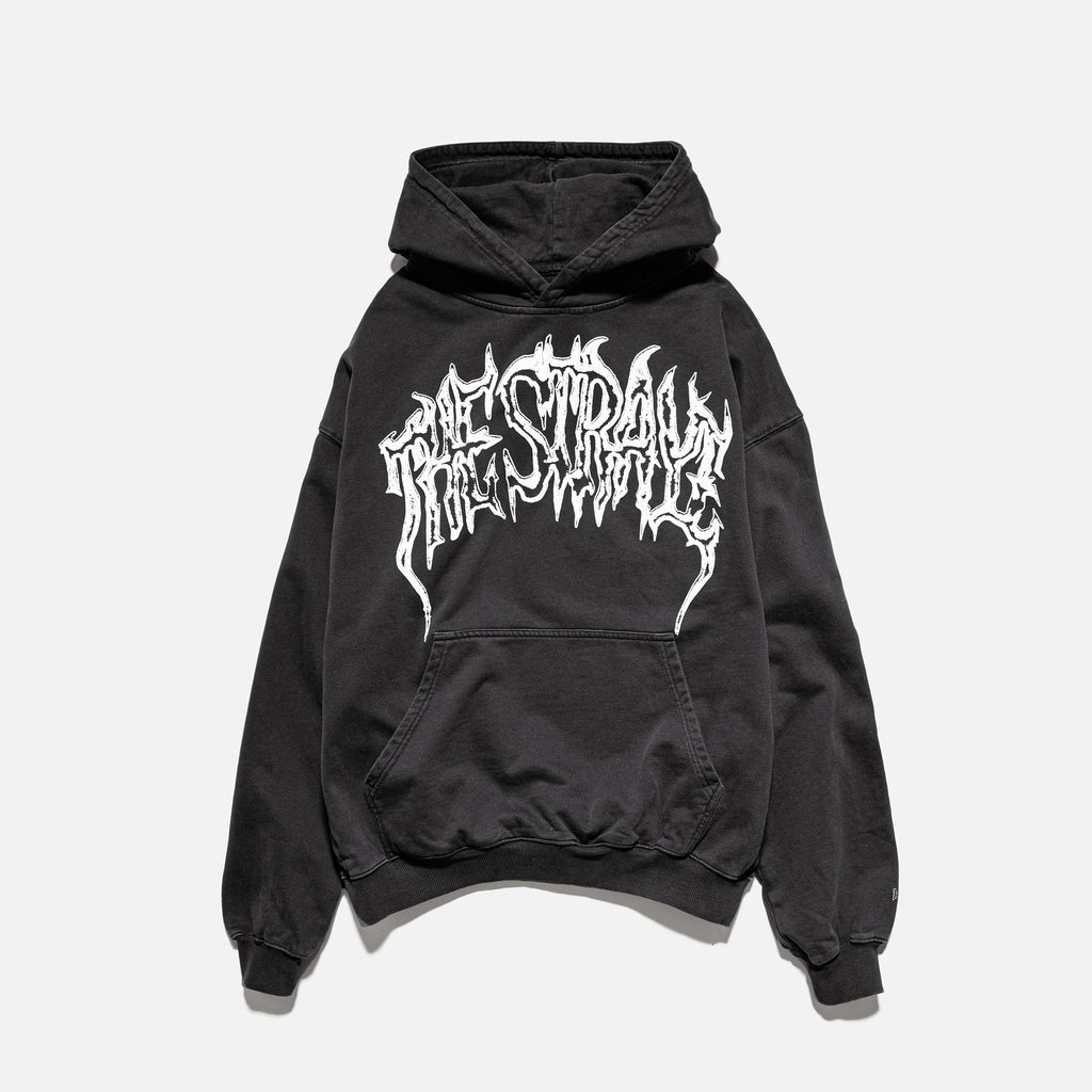 METAL - VINTAGE BLACK HOODIE | STRAYE