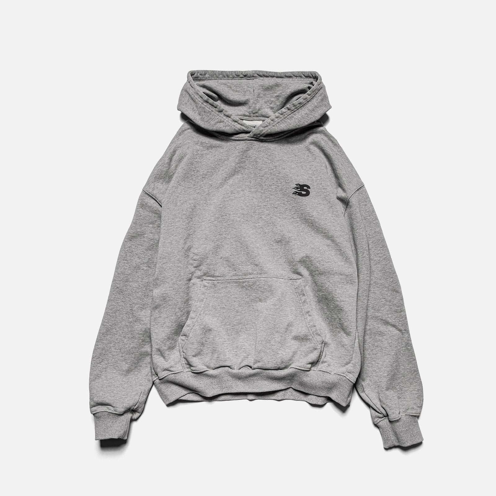 STRAYE x KREW MINI Hoodie Heather Grey — heavyweight cotton hoodie