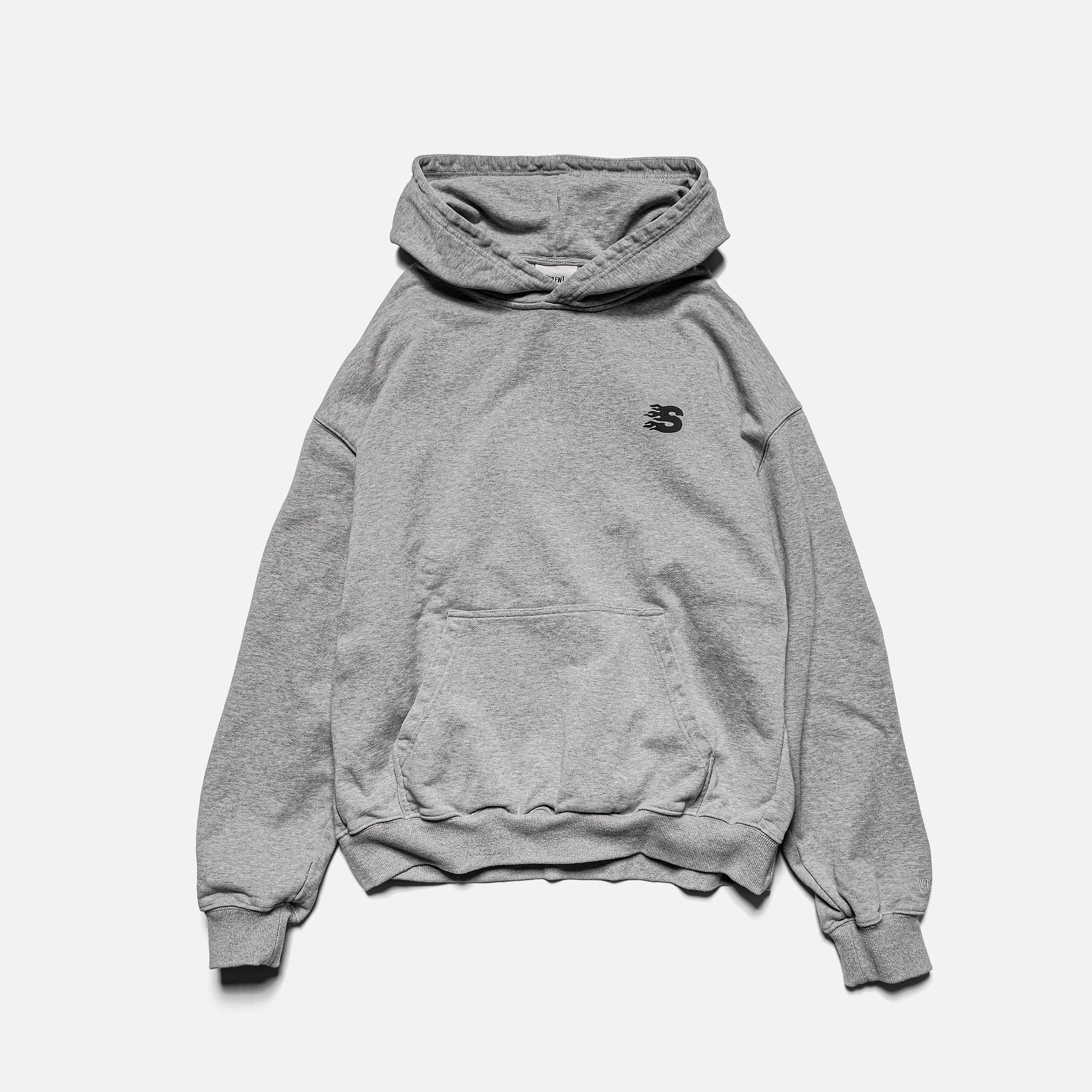 STRAYE x KREW MINI Hoodie Heather Grey — heavyweight cotton hoodie