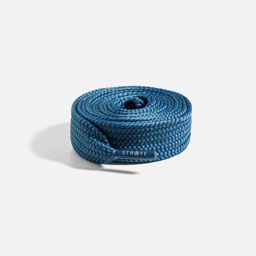 STRAYE 20 mm Lace Blue — fat synthetic shoelaces for a bold look