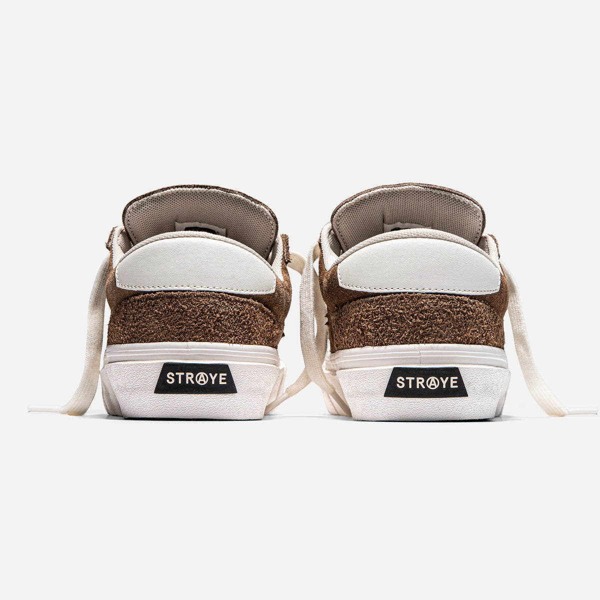 STRAYE Logan Brown Flame – back heel view skate sneaker