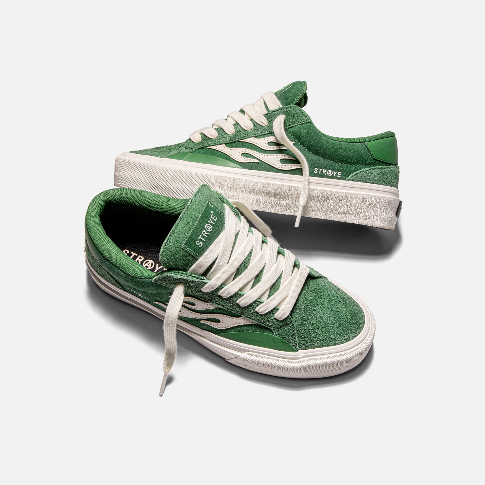 STRAYE Logan Forest Flame – side view low-top skate sneaker