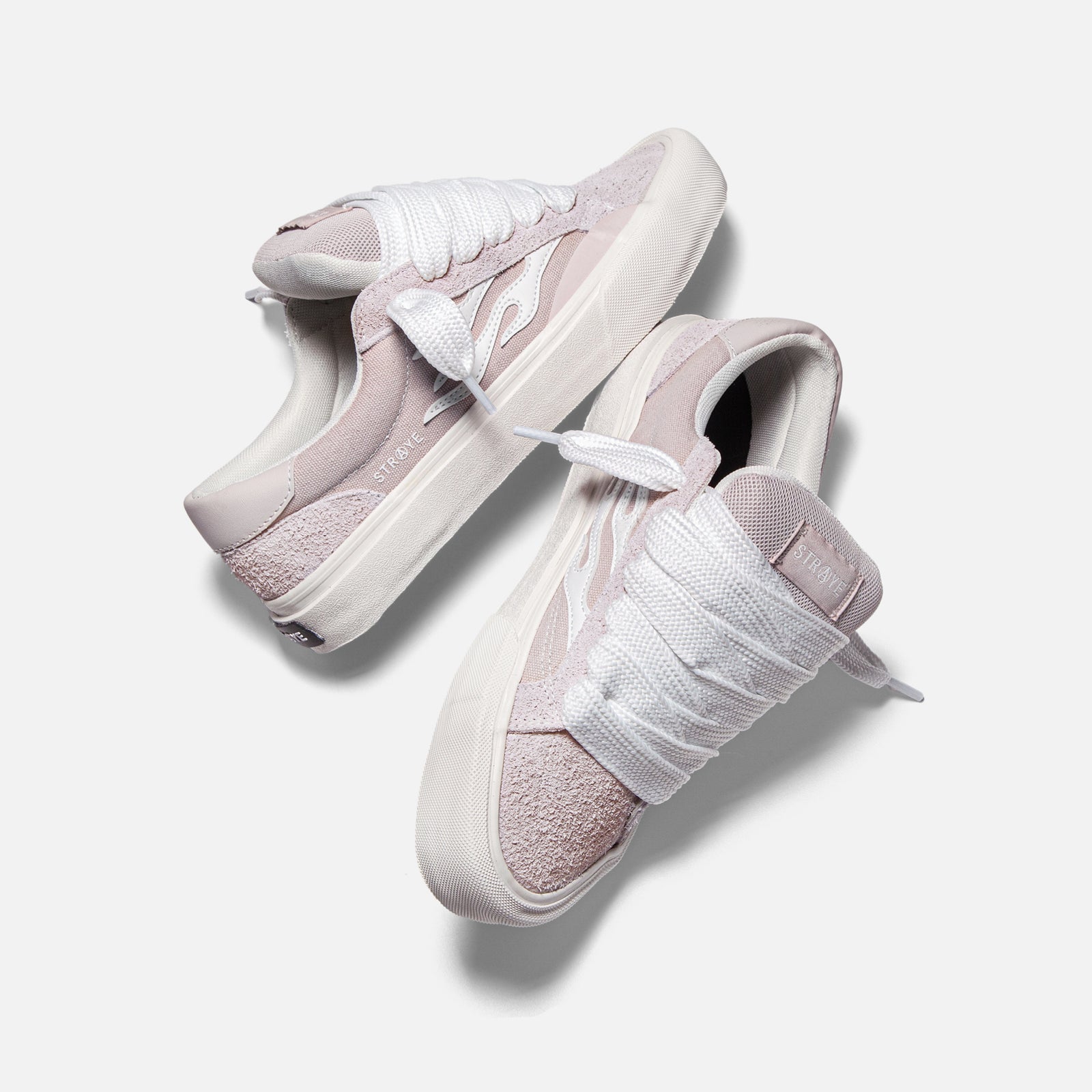 STRAYE Logan Puff Dusty Pink – side view low-top skate sneaker