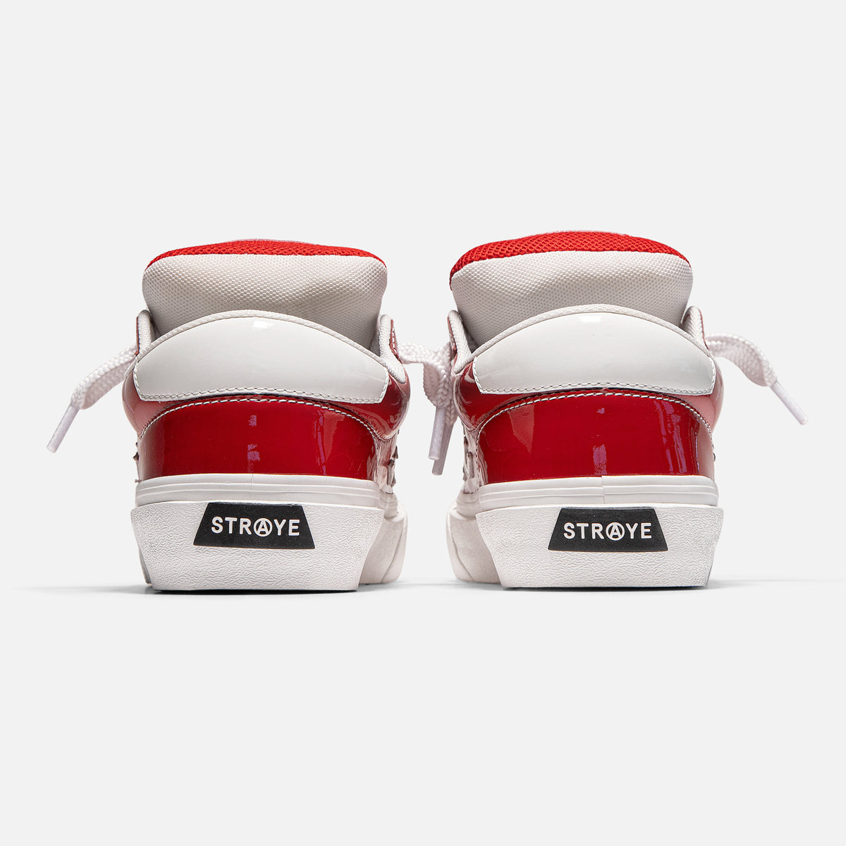 STRAYE Logan Puff Glossy Red – back heel view skate sneaker